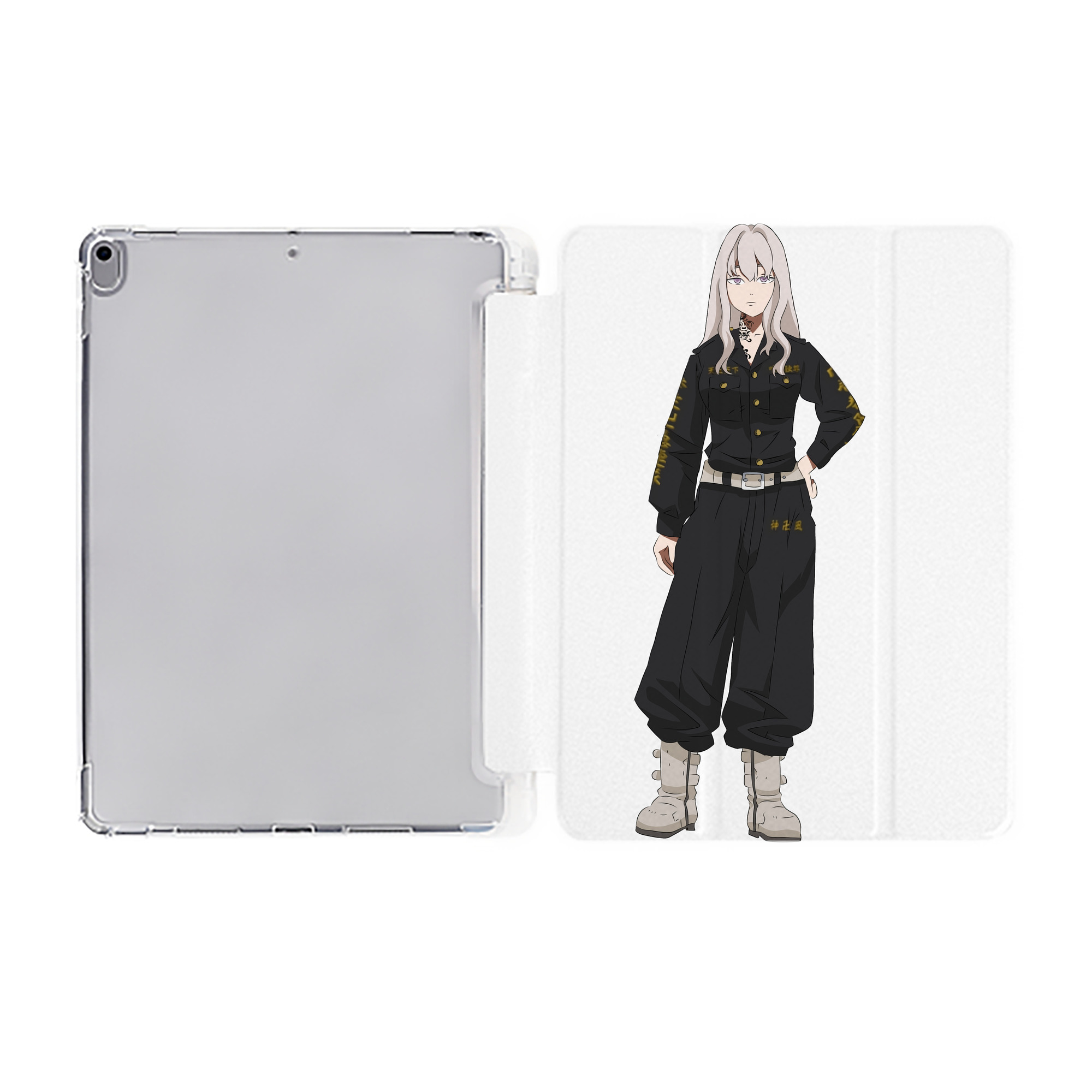 （画像用） 東京リベンジャーズ Tokyo Revengers IPad ケース ペン収納付き 三つ折りスタンド PUレザー×シリコン 対応機種9.5/10.5/10.9インチ